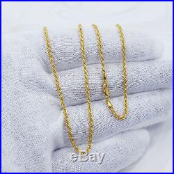 22K Genuine Gold Chain Rope Necklace 16 Hallmarked 916 LIGHT WEIGHT 1.7mm Thick