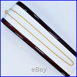22K Genuine Gold Chain Rope Necklace 20 Hallmarked 916 LIGHT WEIGHT 1.75mm Thin