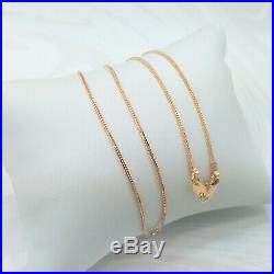 22K Gold Chain Necklace Franco 22 Lobster Clasp Hallmarked 916 Thin 1mm 3.76gm