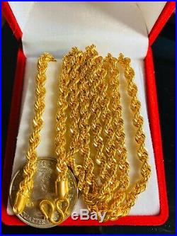 22K Gold Rope Mens Chain Necklace With 26 4mm USA Seller