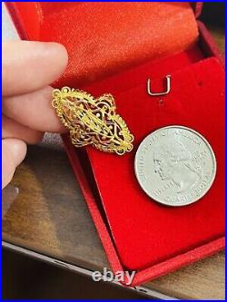 22K Saudi 916 Yellow Real UAE Gold Womens Ring FITS 8-8.5 3.6 grams Fast Ship