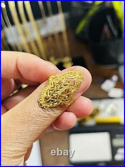 22K Saudi 916 Yellow Real UAE Gold Womens Ring FITS 8-8.5 3.6 grams Fast Ship