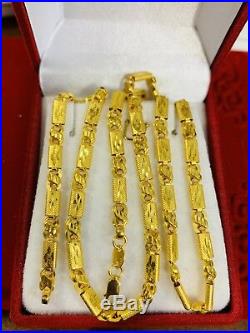 22K Saudi Gold Baht Chain Necklace With 18 Long