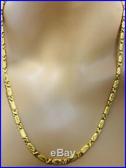 22K Saudi Gold Baht Chain Necklace With 22 Long