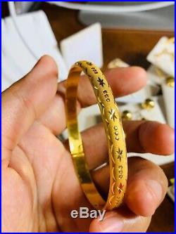 22K Saudi Gold Bangle Bracelet 6-7 Sm/Med