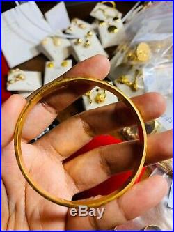 22K Saudi Gold Bangle Bracelet 6-7 Sm/Med