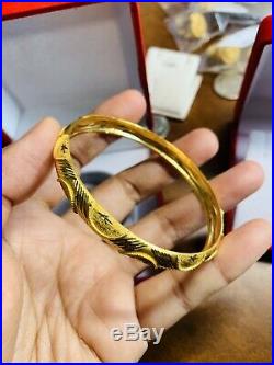 22K Saudi Gold Bangle Bracelet Small/Med size