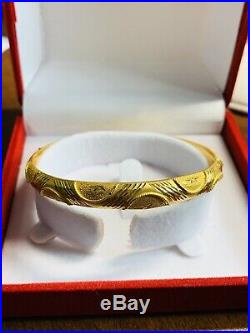 22K Saudi Gold Bangle Bracelet Small/Med size
