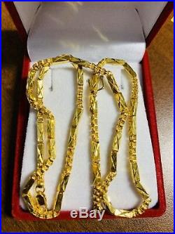 22K Saudi Gold Chain Necklace With 18 Long