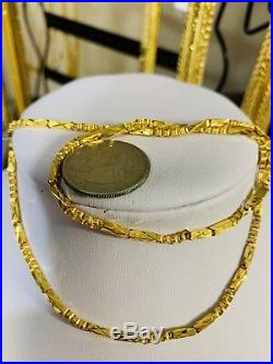 22K Saudi Gold Chain Necklace With 18 Long