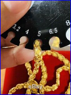 22K Saudi Gold Damascus Necklace With 18 Long