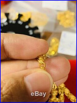 22K Saudi Gold Damascus Necklace With 22 Long