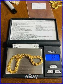 22K Saudi Gold Fine Unisex Bracelet 7.75 Long