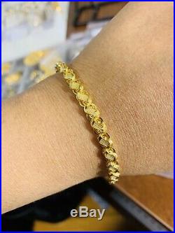 22K Saudi Gold Fine Unisex Bracelet 7.75 Long