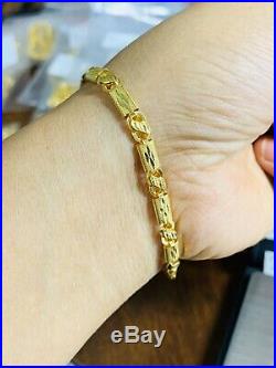 22K Saudi Gold Mens Baht Bracelet 8.5 Long 5mm Fits