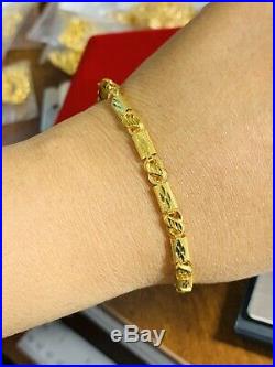 22K Saudi Gold Mens Baht Bracelet 8.5 Long 5mm Fits