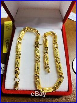 22K Saudi Gold Mens Bracelet 9 Long