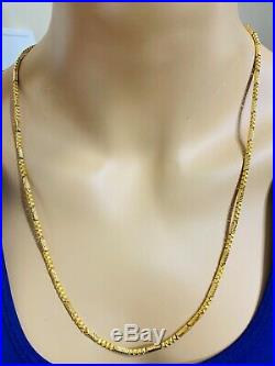 22K Saudi Gold Set Chain Necklace With 24 Long