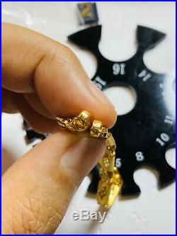 22K Saudi Gold Womens Baht Bracelet 7 Long 5mm Fits Sm/med