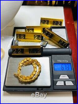 22K Saudi Gold Womens Damascus Bracelet 7.2 Long 5mm Fits Sm/med