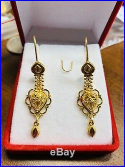 22K Saudi Gold Womens Dangle Earring