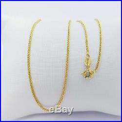 22K Solid Gold Chain Necklace 15.75 Wheat Choker 1.1mm THIN 2.6gm Hallmark 22K