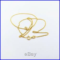 22K Solid Gold Chain Necklace 15.75 Wheat Choker 1.1mm THIN 2.6gm Hallmark 22K
