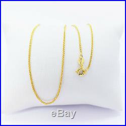 22K Solid Gold Chain Necklace 15.75 Wheat Choker 1mm THIN 2.56gm Hallmarked 22K