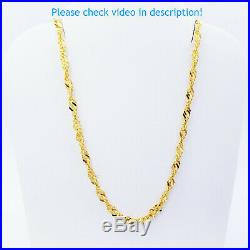 22K Solid Gold Chain Necklace 18.25 Singapore Lobster Claw Clasp Hallmarked 916