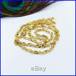 22K Solid Gold Chain Necklace 18.25 Singapore Lobster Claw Clasp Hallmarked 916