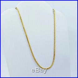 22K Solid Gold Chain Necklace 18 Wheat 1.4mm Thick Hallmarked 916 HIGH QUALITY