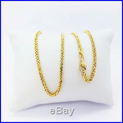22K Solid Gold Chain Necklace 19.75 Wheat 2mm Thick Hallmarked 916 HIGH QUALITY