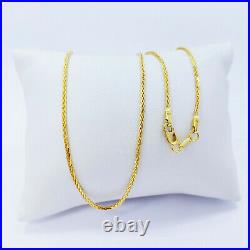 22K Solid Gold Chain Necklace 22 Wheat 1.4mm Thick Hallmarked 916 HIGH QUALITY