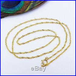 22K Solid Gold Chain Necklace Singapore 15.75 Choker Thin 1.18mm Light 1.26gm