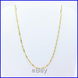 22K Solid Gold Chain Necklace Singapore 15.75 Choker Thin 1.18mm Light 1.26gm