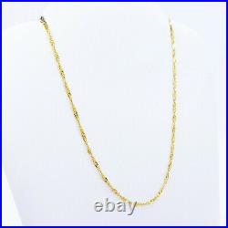 22K Solid Gold Chain Necklace Singapore 15.75 Choker Thin 1.18mm Light 1.28gm