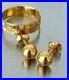 22K Solid Gold RING US 5 Women, Ball stud earrings set Hallmarked 916 22KT