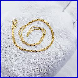 22K Solid Yellow Gold Chain Necklace 16.25 Singapore Twisted Curb Thin Delicate