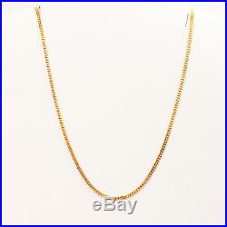 22K Solid Yellow Gold Chain Necklace 16 Cuban/Curb Spring Ring Clasp GOLDSHINE