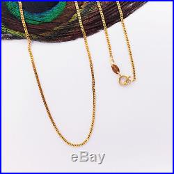 22K Solid Yellow Gold Chain Necklace 16 Cuban/Curb Spring Ring Clasp GOLDSHINE