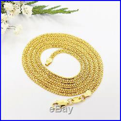 22K Solid Yellow Gold Chain Necklace 18.25 Bead Cable combo flat Hallmarked 916