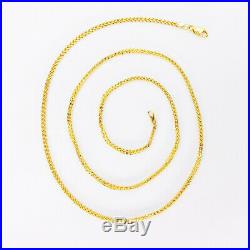 22K Solid Yellow Gold Chain Necklace 19.5 Franco Genuine Hallmark 916 GOLDSHINE