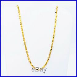 22K Solid Yellow Gold Chain Necklace 19.5 Franco Genuine Hallmark 916 GOLDSHINE