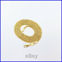 22K Solid Yellow Gold Chain Necklace 22 Ball/Bead Cable Combo Flat Hallmark 916