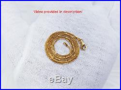 22K Solid Yellow Gold Chain Necklace Foxtail 20 Lobster Claw Thin & Light 3.20g