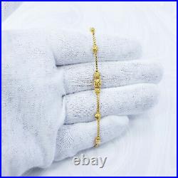22K Solid Yellow Gold Female Bolo Bracelet 5 to 7.75 Slider Clasp Hallmark 916