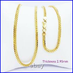 22K Solid Yellow Gold Franco Chain Necklace 20 2.95mm Hallmarked 916 GOLDSHINE