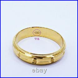 22K Solid Yellow Gold Men's Band Ring US Size 9 Genuine Hallmarked 916 GOLDSHINE