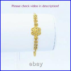 22K Solid Yellow Gold Women Bracelet 6.5-7.25 Handcrafted Genuine Hallmark 916