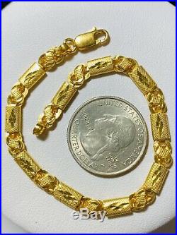 22K Yellow Fine 916 Saudi Gold Fine Womens Bracelet 7 5mm Long USASeller